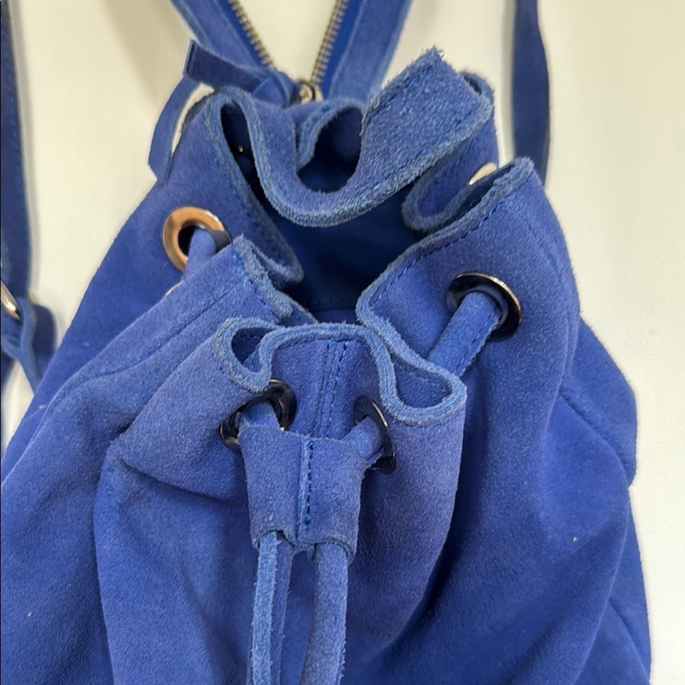Royal Blue Canvas Drawstring Backpack - image 2